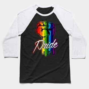 Gay Pride Rainbow Fist LGBT Baseball T-Shirt